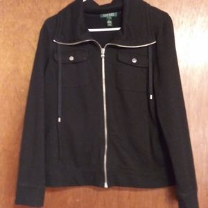 Ralph Lauren Black Front Zip Women's Jacket